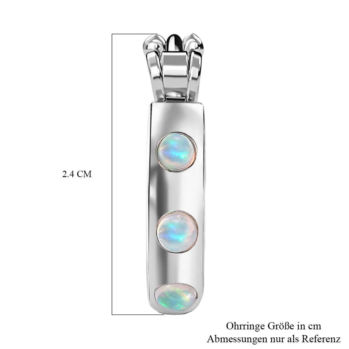 Natürlicher, äthiopischer Welo Opal Ohrringe 925 Silber rhodiniert ca. 0,53 ct.