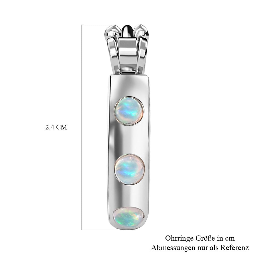 Natürlicher, äthiopischer Welo Opal Ohrringe 925 Silber rhodiniert ca. 0,53 ct.