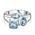 Himmelblauer Topas Ring Edelstahl (Größe 17.00) ca. 2,67 ct