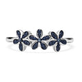 Blauer Diamant Ring, 925 Silber platiniert (Größe 16.00)
