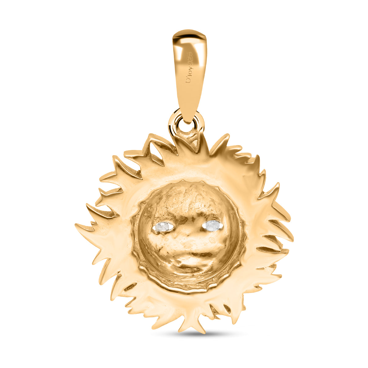 Weißer Diamant P3 Anhänger 925 Silber Gelbgold Vermeil
