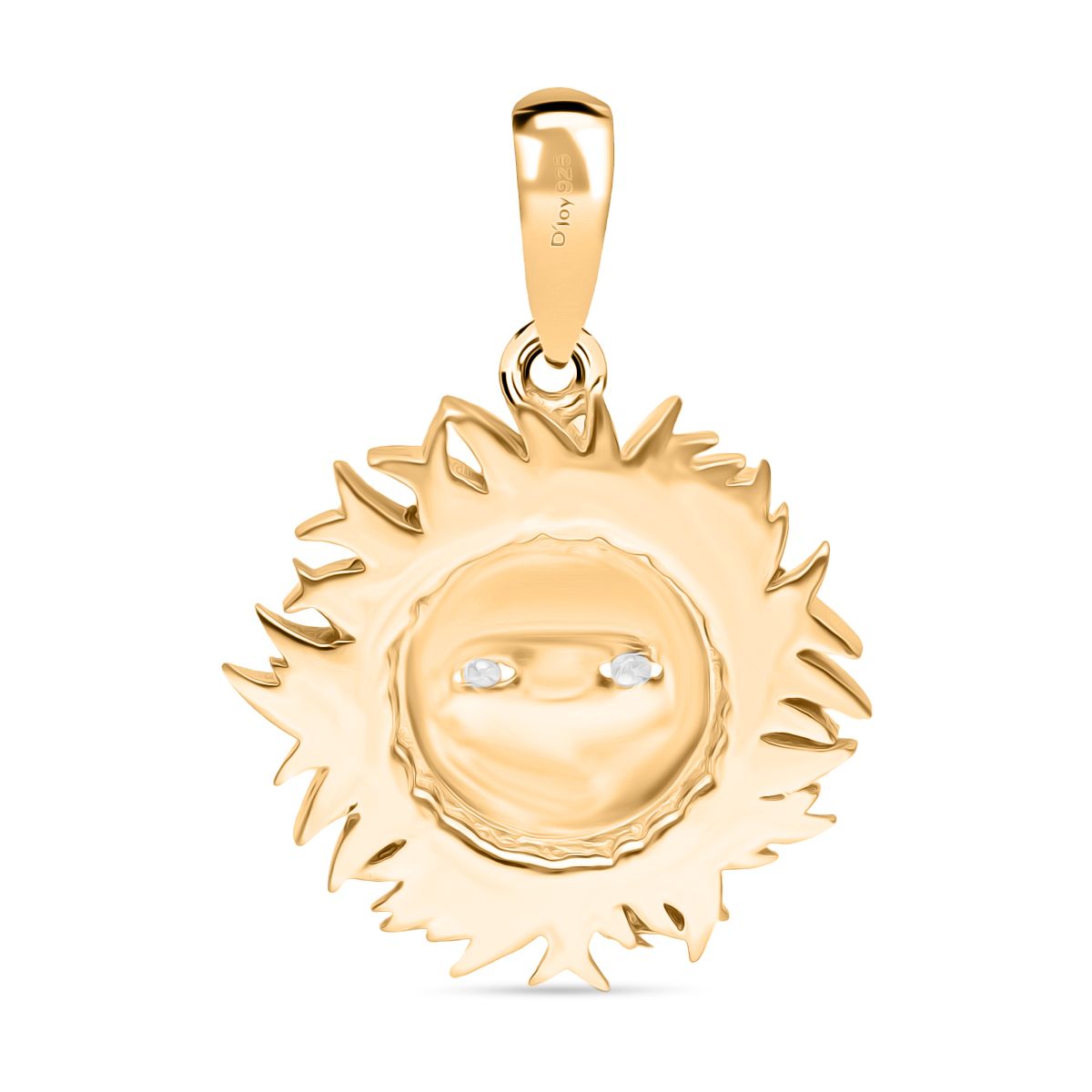 Weißer Diamant P3 Anhänger 925 Silber Gelbgold Vermeil