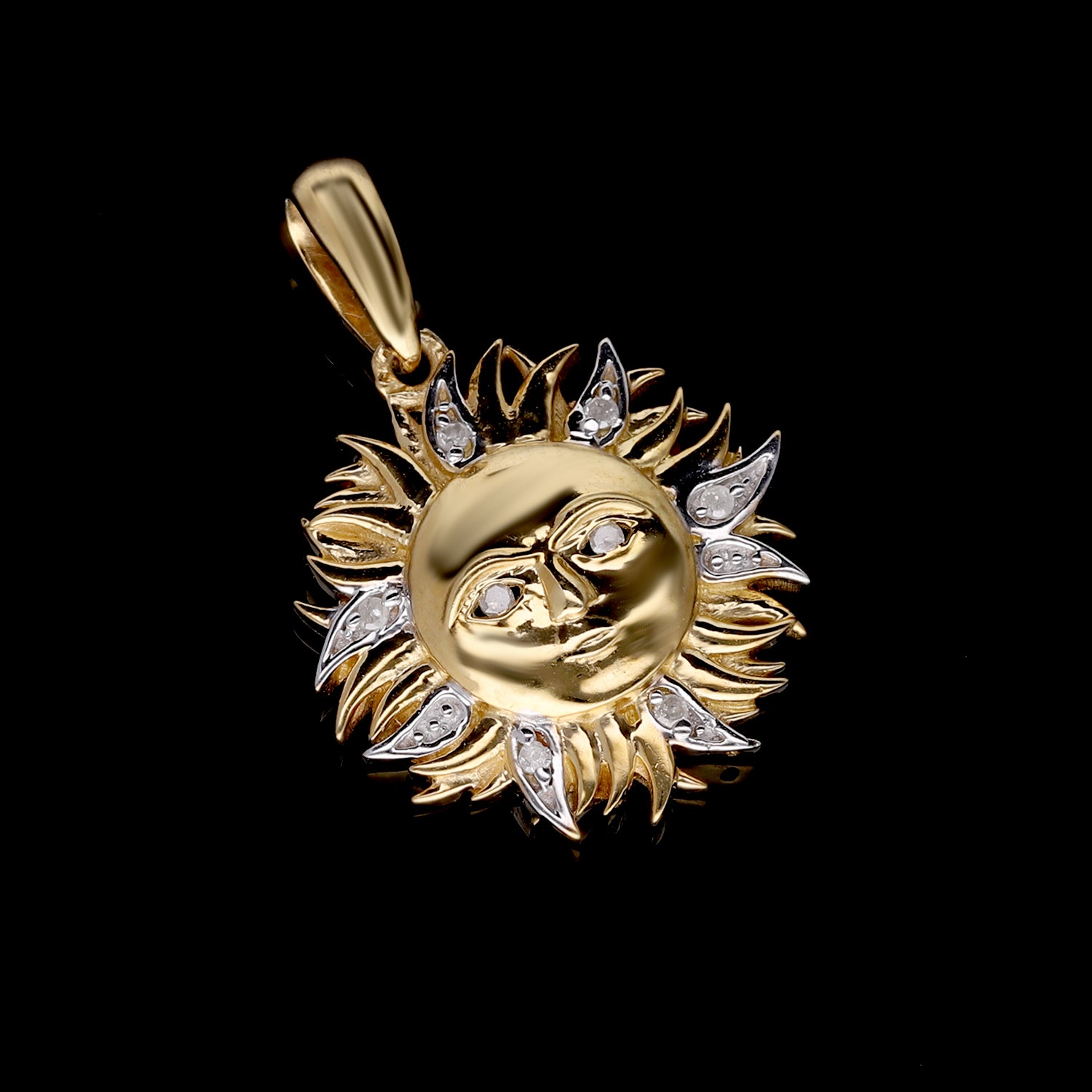 Weißer Diamant P3 Anhänger 925 Silber Gelbgold Vermeil