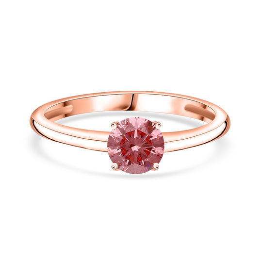 Lab Grown - Rosa Diamant (VS-Vivid Pink) Ring, SGL zertifiziert, 585 Gold (Größe 17.00) ca. 0.50 ct