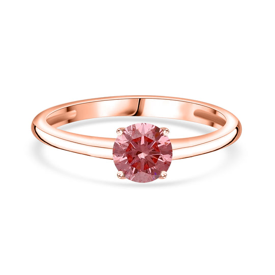 Lab Grown - Rosa Diamant (VS-Vivid Pink) Ring, SGL zertifiziert, 585 Gold (Größe 21.00) ca. 0.50 ct