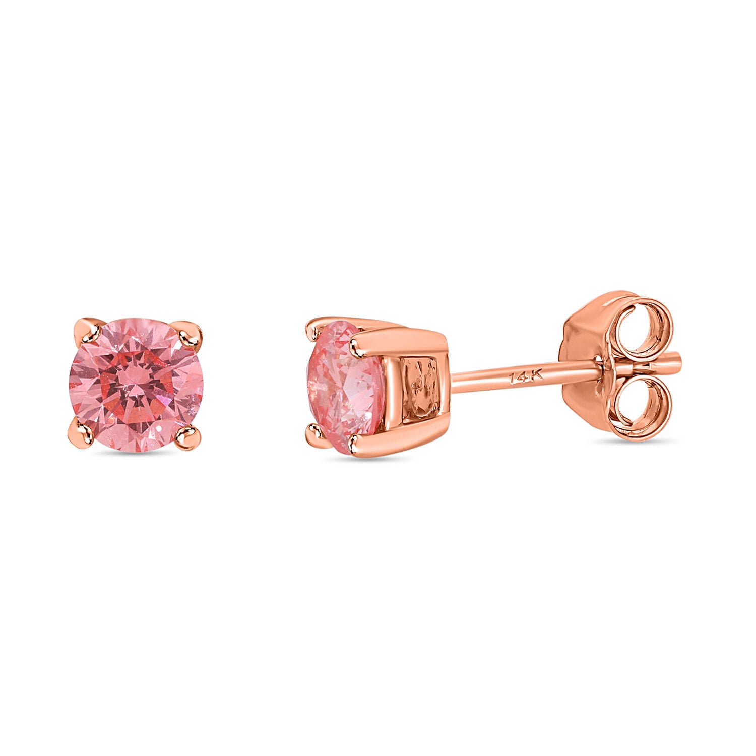 LUXURIANT DIAMOND - Lab Grown Rosa Diamant (VS-Vivid Pink) Ohrringe, SGL zertifiziert, 585 Gold ca. 1.00 ct