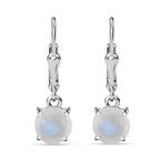Regenbogen Mondstein Ohrringe 925 Silber ca. 3,33 ct.