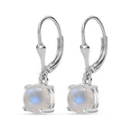 Regenbogen Mondstein Ohrringe 925 Silber ca. 3,33 ct.