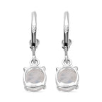 Regenbogen Mondstein Ohrringe 925 Silber ca. 3,33 ct.