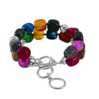 Mehrfarbiger Achat Armband ca. 18 cm ca. 200.00 ct