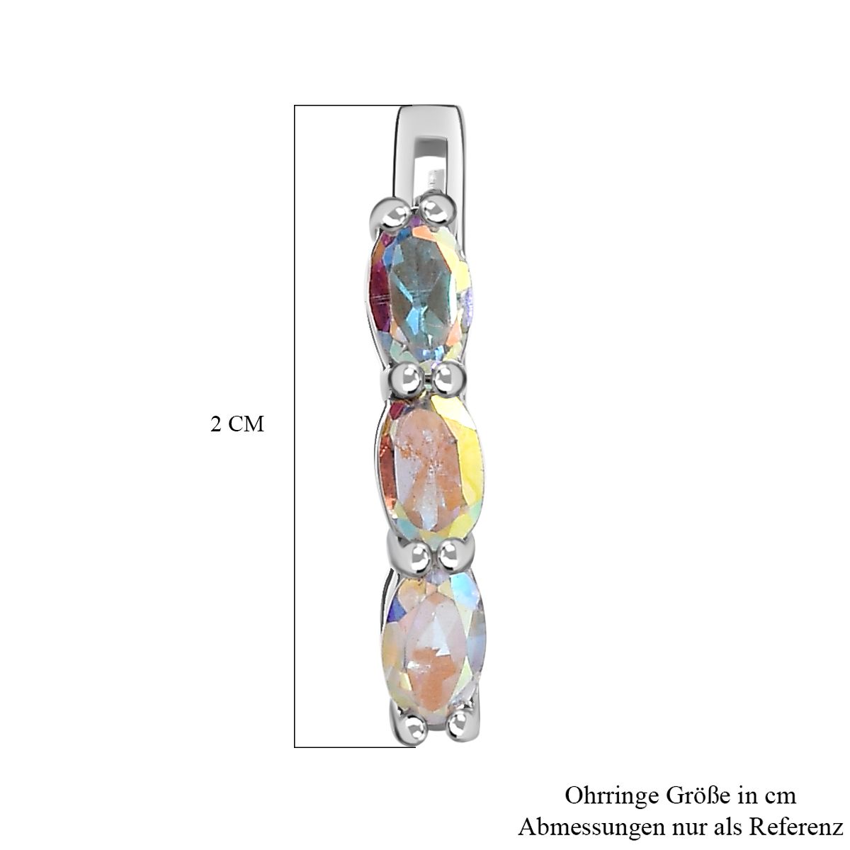 Merkur mystischer Topas Ohrringe 925 Silber platiniert ca. 1,49 ct.