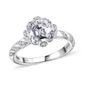 Moissanit Ring, 925 Silber platiniert, (Größe 17.00) ca. 2.88 ct