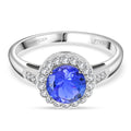Rhapsody AAAA Tansanit, Weißer Diamant Ring 950 Platin (Größe 17.00) ca. 2,10 ct