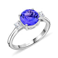 Rhapsody AAAA Tansanit, Weißer Diamant Ring 950 Platin (Größe 17.00) ca. 2,00 ct