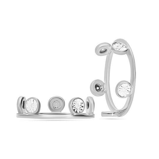 Weißer Diamant Ring, 925 Silber platiniert (Größe 19.00) ca. 0.10 ct