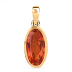 Padparadscha Quarz Triplette Anhänger 925 Silber vergoldet ca. 3.50 ct