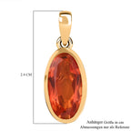 Padparadscha Quarz Triplette Anhänger 925 Silber vergoldet ca. 3.50 ct
