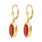 Padparadscha Quarz Triplette Ohrringe 925 Silber vergoldet ca. 4.62 ct
