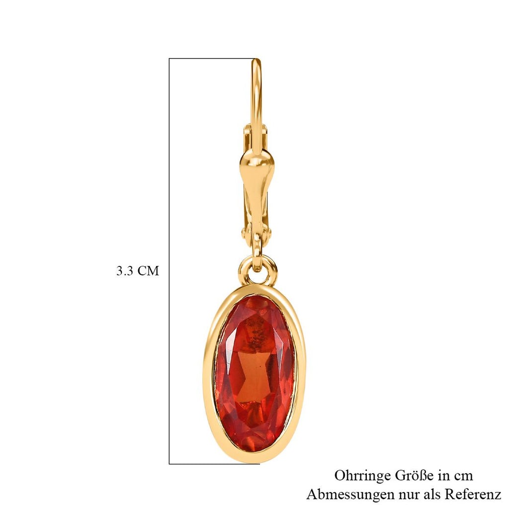 Padparadscha Quarz Triplette Ohrringe 925 Silber vergoldet ca. 4.62 ct