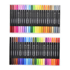 Kreativ Set 48-teilig - Doppelspitzen Pinsel- und Fineliner-Stifte mit Tragbarer Aufbewahrungsbox