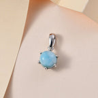 Larimar Anhänger 925 Silber rhodiniert ca. 2,78 ct.