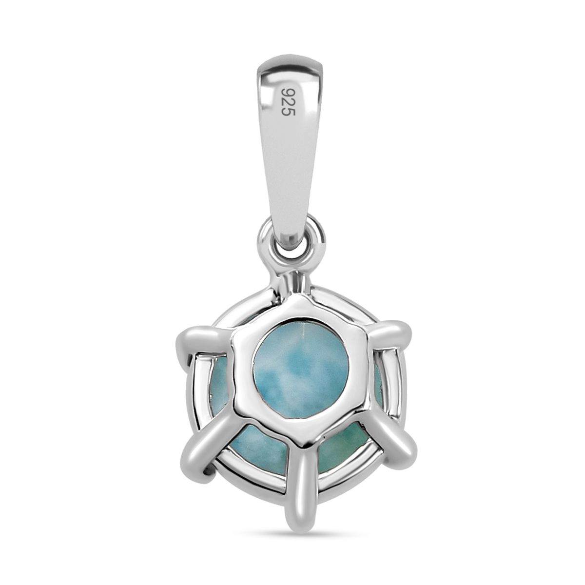 Larimar Anhänger 925 Silber rhodiniert ca. 2,78 ct.