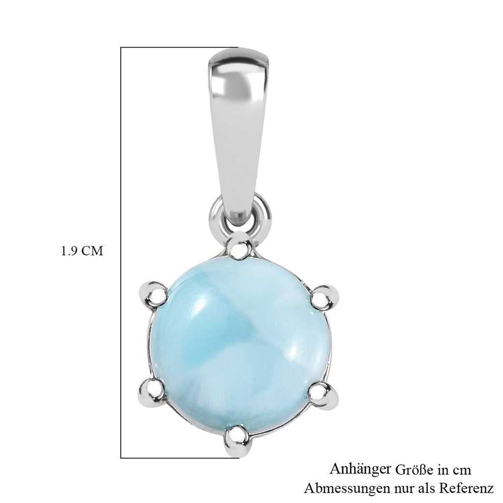 Larimar Anhänger 925 Silber rhodiniert ca. 2,78 ct.