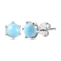 Larimar Ohrringe, ca. 2,20 ct.