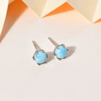 Larimar Ohrringe 925 Silber rhodiniert ca. 2,20 ct.