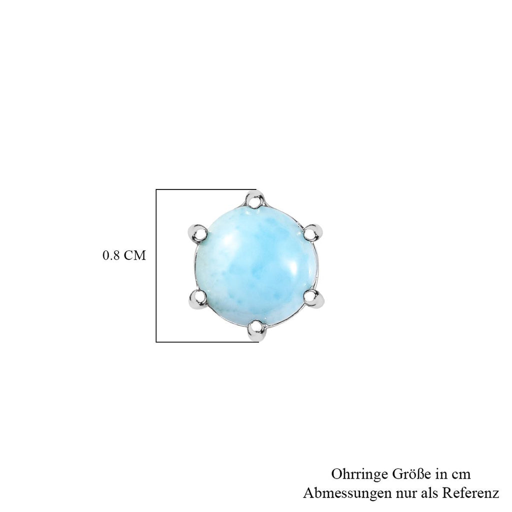 Larimar Ohrringe 925 Silber rhodiniert ca. 2,20 ct.