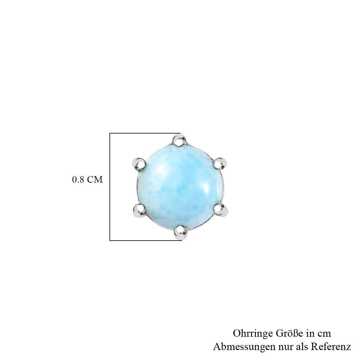 Larimar Ohrringe 925 Silber rhodiniert ca. 2,20 ct.