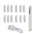 BEAUTECH Mini Sonic Pfirsichflaum-Entferner - 2-in-1 Dermaplaning & Augenbrauen-Trimmer, mit 6 Ersatzklingen und LED-Funktion, Größe: 13x2,7x1,1 cm