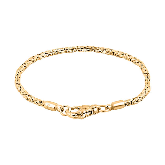 Royal Bali Kollektion - Borobudur Armband, ca. 20 cm 925 Silber 916 Gelbgold Vermeil, ca. 9,69g