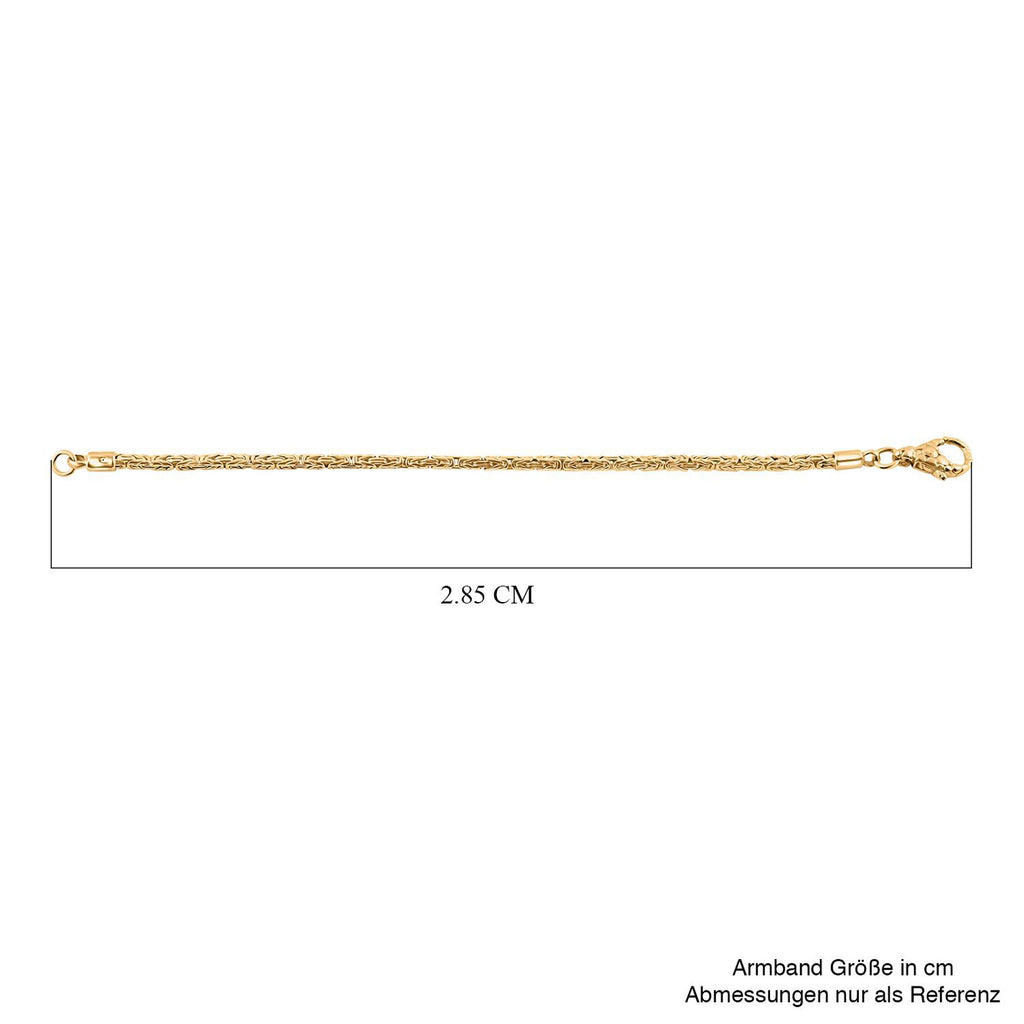 Royal Bali Kollektion - Borobudur Armband, ca. 20 cm 925 Silber 916 Gelbgold Vermeil, ca. 9,69g