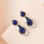 Lapislazuli Ohrringe  Edelstahl ca. 3.22 ct