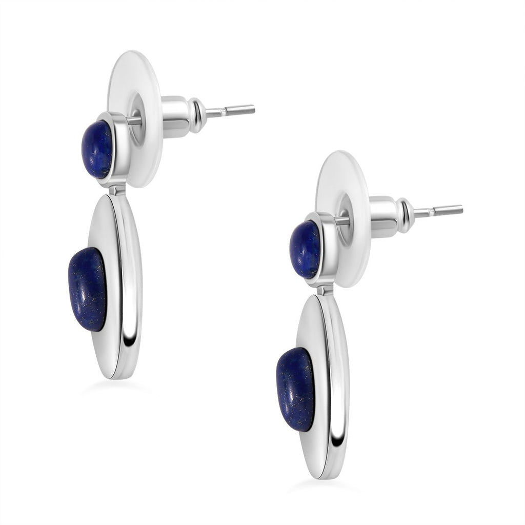 Lapislazuli Ohrringe  Edelstahl ca. 3.22 ct