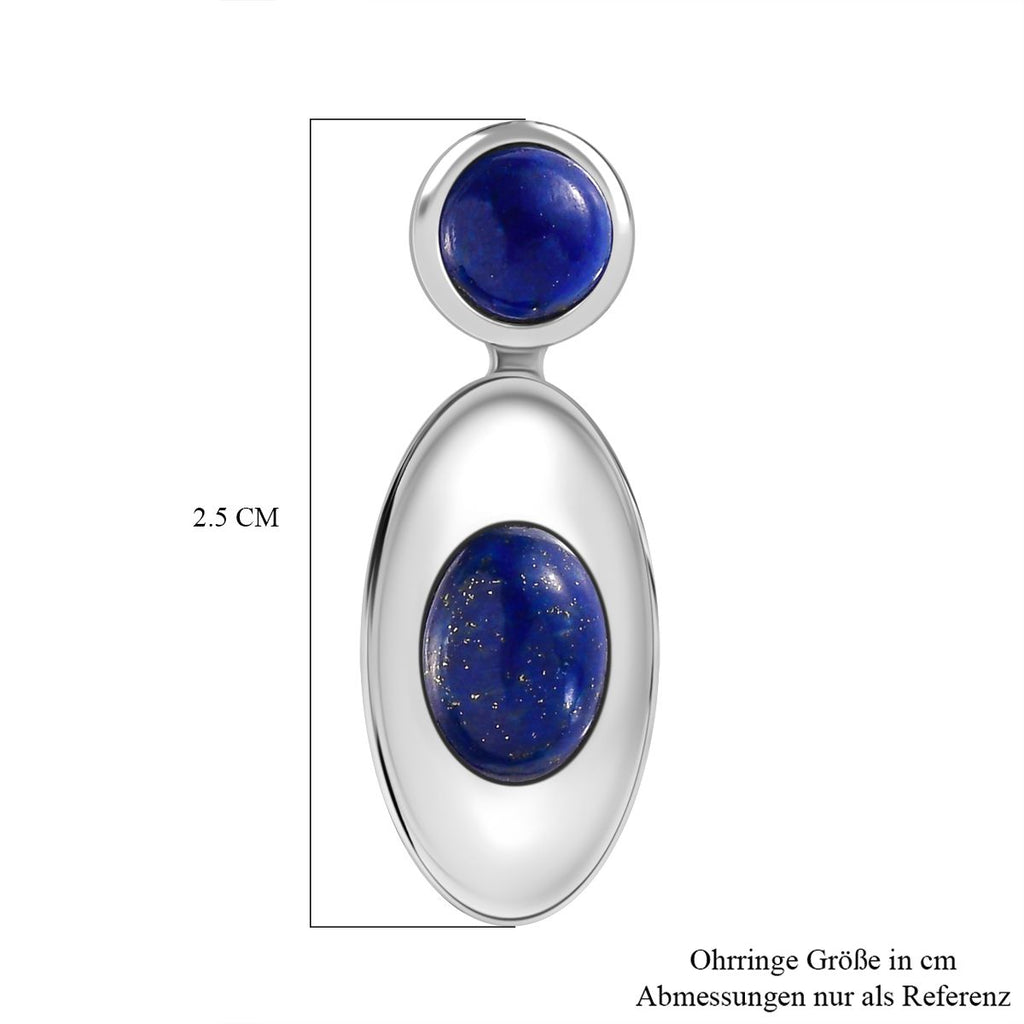 Lapislazuli Ohrringe  Edelstahl ca. 3.22 ct