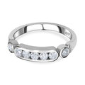 Moissanit Ring 925 Silber rhodiniert (Größe 18.00) ca. 0,49 ct