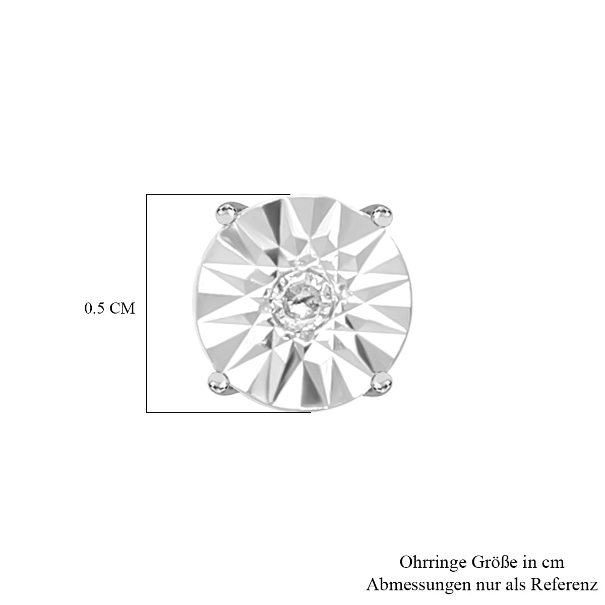 Weißer Diamant Ohrringe 925 Silber platiniert