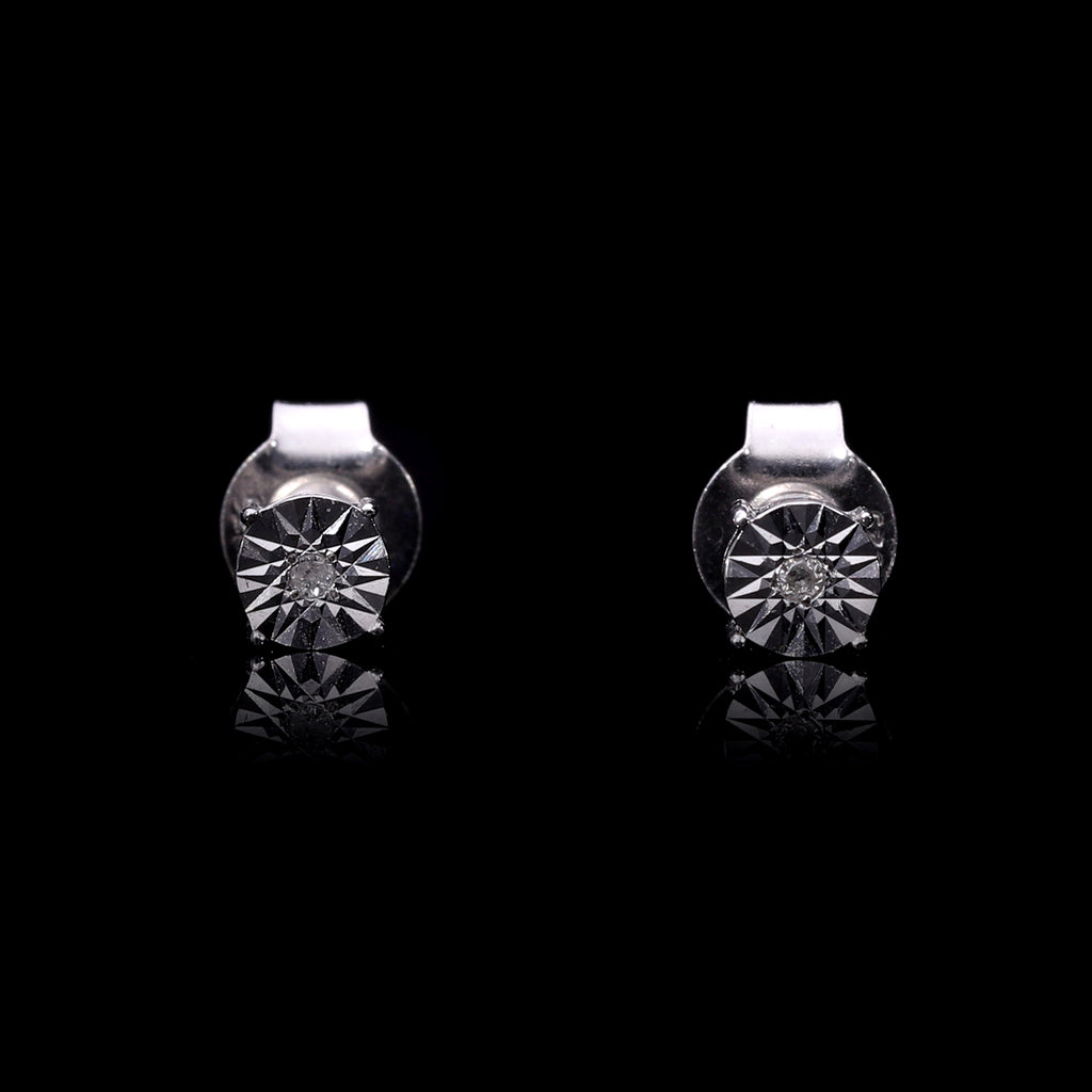 Weißer Diamant Ohrringe 925 Silber platiniert