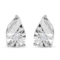 Weiße Diamant Ohrringe, 925 Silber platiniert