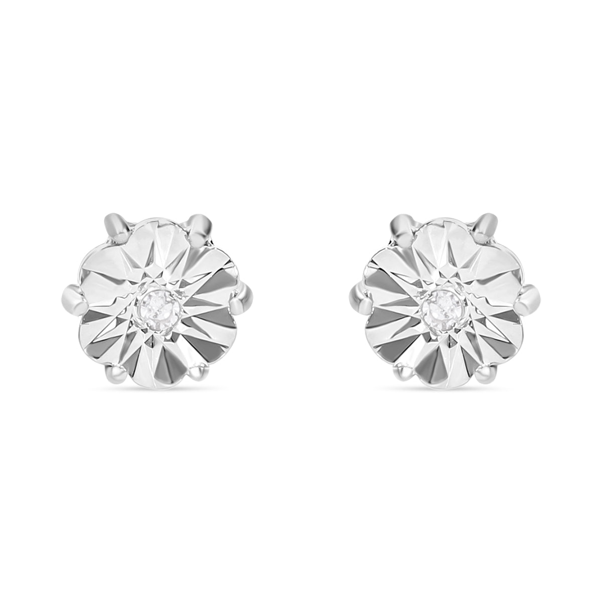 Weiße Diamant Ohrringe, 925 Silber platiniert