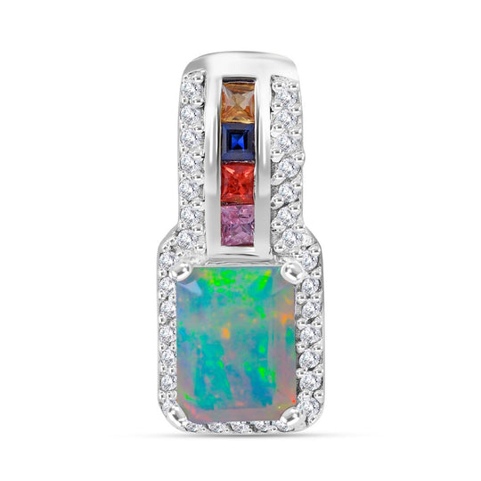 AA Afrikanischer Rubin (Fissure gefüllt), Mehrfarbig Saphir Anhänger 925 Silber rhodiniert ca. 2.75 ct