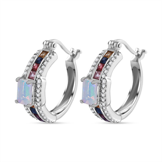 AA Afrikanischer Rubin (Fissure gefüllt), Mehrfarbig Saphir Ohrringe 925 Silber rhodiniert ca. 3.03 ct