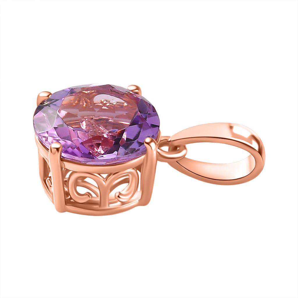 Rose De France Amethyst Anhänger 925 Silber rosévergoldet ca. 3,55 ct.