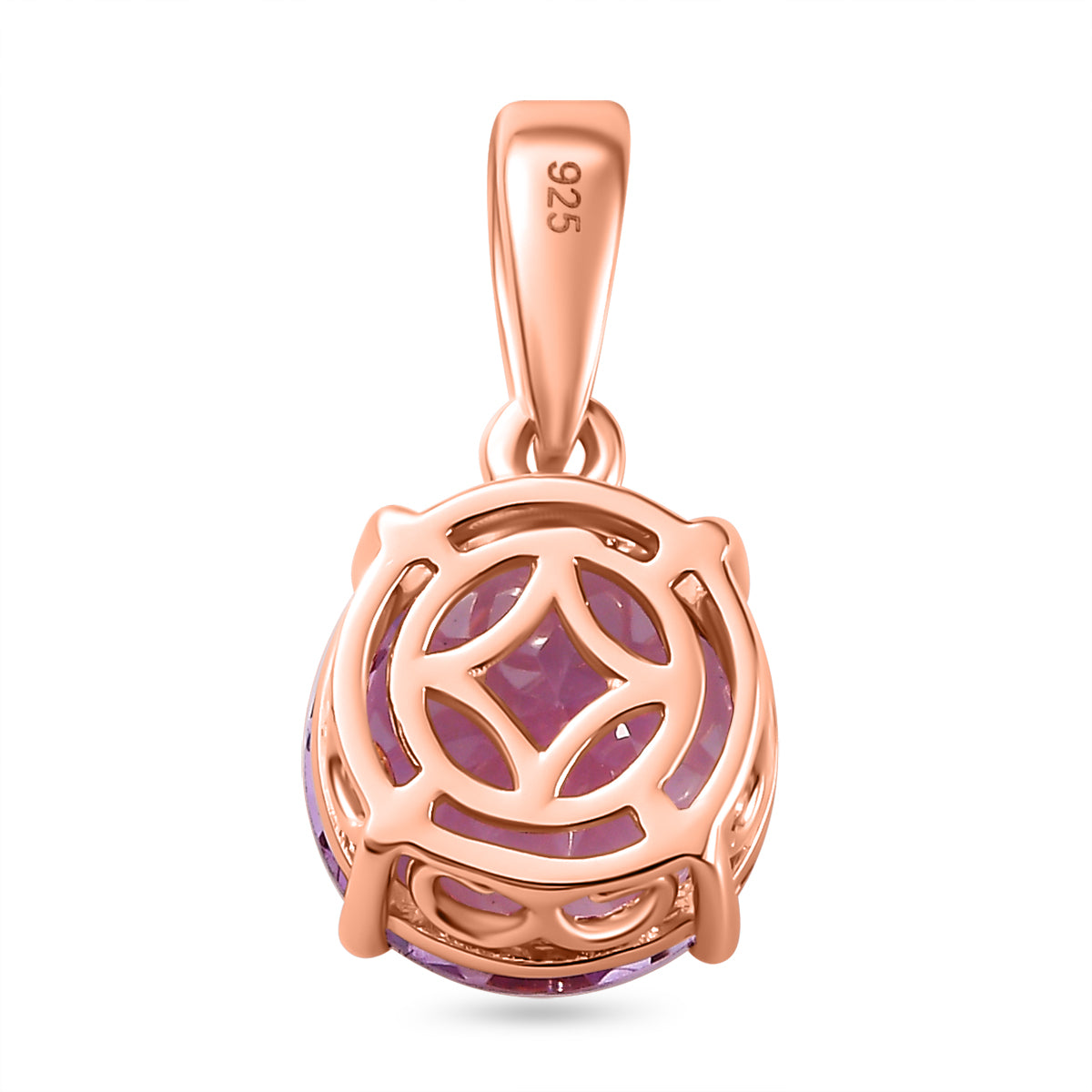 Rose De France Amethyst Anhänger 925 Silber rosévergoldet ca. 3,55 ct.