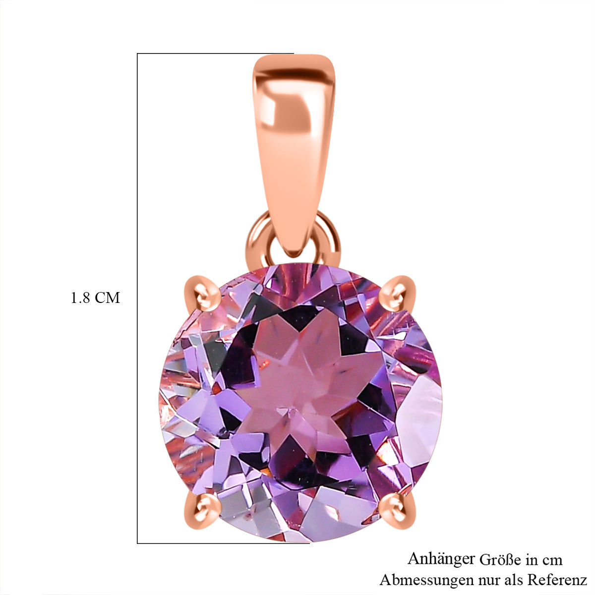 Rose De France Amethyst Anhänger 925 Silber rosévergoldet ca. 3,55 ct.