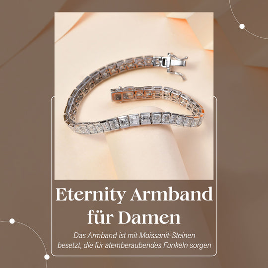 Moissanit Armband ca. 20 cm 925 Silber rhodiniert ca. 16,11 ct.