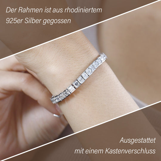 Moissanit Armband ca. 20 cm 925 Silber rhodiniert ca. 16,11 ct.