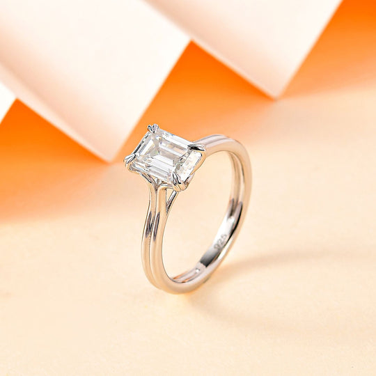 Moissanit Ring 925 Silber platiniert (Größe 20.00) ca. 1,63 ct
